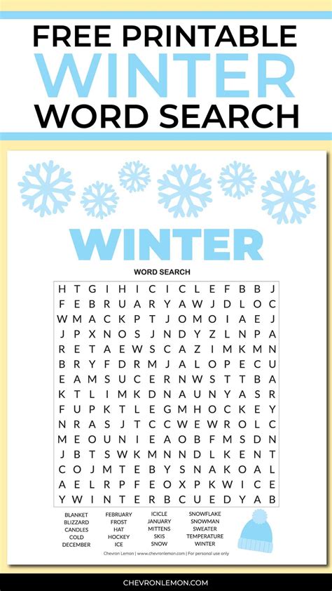 Winter Word Searches Printable