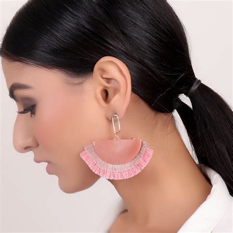 Pastel Pink Tassel Earrings – Cippele