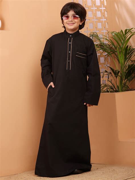 Nabia Black Thobe/Jubba for Kids Boys