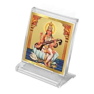 DIVINITI Goddess Sarswati Idol Photo Frame for Car Dashboard, Table ...