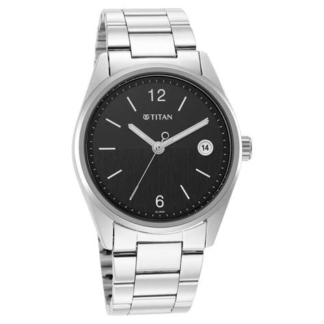 Buy Online Titan Neo Black Dial Analog with Date Stainless Steel Strap ...