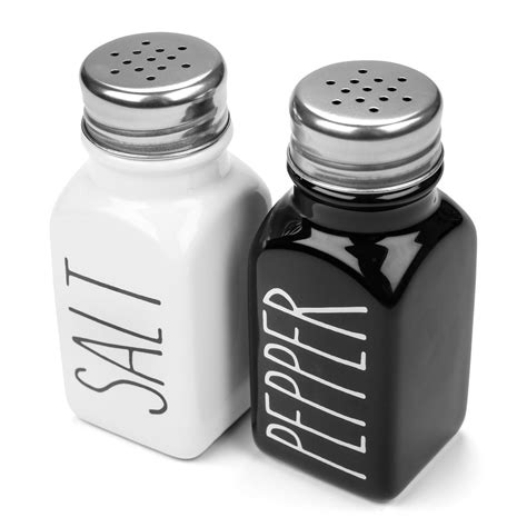 Heartland Home Farmhouse Ceramic Salt and Pepper Shakers Set, Moisture ...