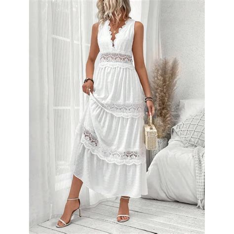 Boho Elegant White Lace Maxi Dress | White lace maxi dress, White lace ...