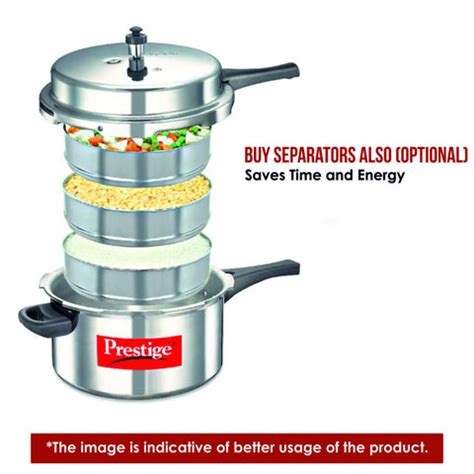 Prestige Popular Aluminium Outer Lid Pressure Cooker, 16 Litres, Silver ...