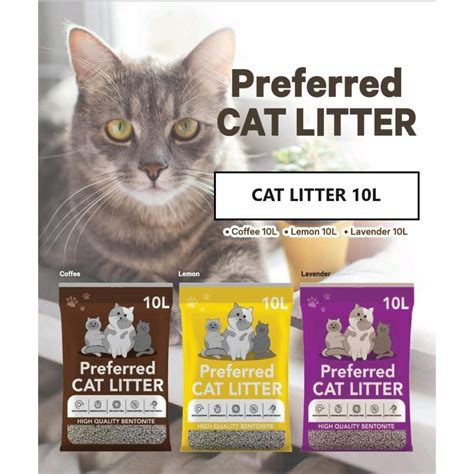 PREFERRED Natural Clumping Bentonite 10 Liters Cat Litters | Shopee ...