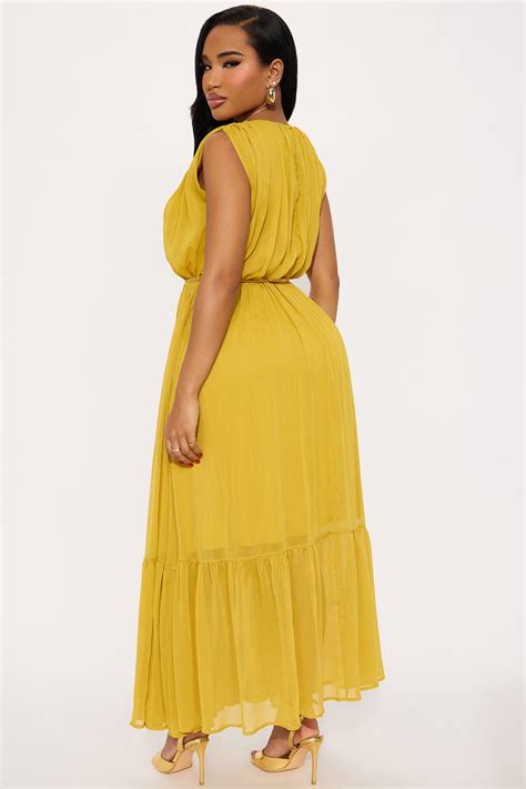 Call It Classy Chiffon Maxi Dress - Mustard | Fashion Nova