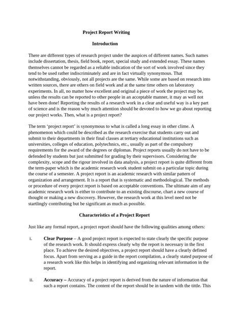 Image result for Writing a Project Report