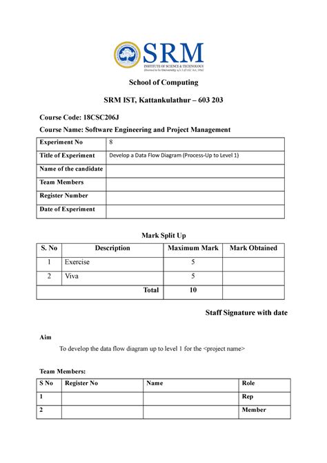 18CSC206J SEPM Ex 8 - lab - School of Computing SRM IST, Kattankulathur ...