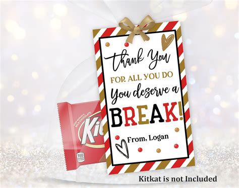 Teacher Appreciation Kit Kat Printable