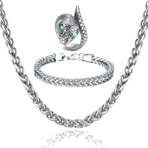 Buy Fashion Frill Silver Chain For Men Stainless Steel Silver Bracelet ...