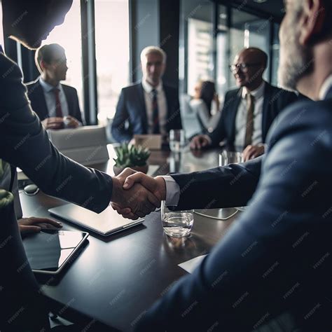 Premium Photo | Business handshake meeting and corporate office with accounting deal and ...