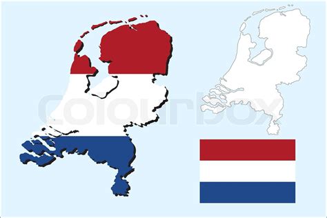 Netherlands Flag Map