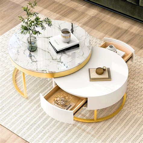 Harper and Bright Designs, Coffee Table Set, 2, Gold - Walmart.com