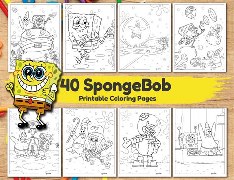 Spongebob Squarepants Coloring Pages In Grayscale [2025]
