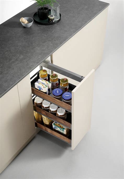 Kitchen Cabinet Accessories Storage 3-Shelf Metal & Wood Side Pull out ...