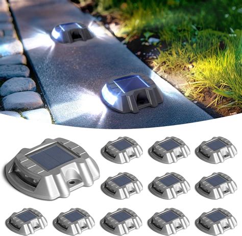 PASAMIC Driveway Lights Solar Powered LED 12 Pack, Outdoor Solar ...