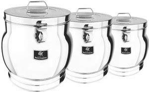 Skand Creations Stainless Steel Grocery Container - 4 L, 8 L, 15 L ...