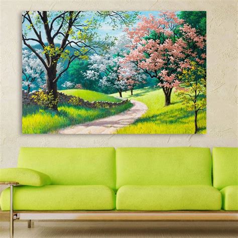 Inephos Wood Landscapes, Abstract Wall Painting , Multicolour, Modern ...