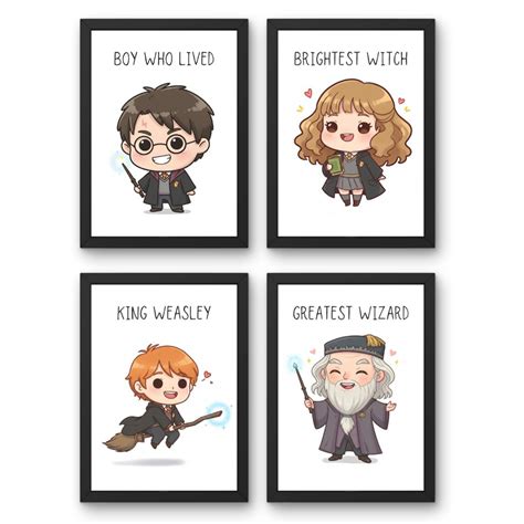 4 Cute Harry Potter Wall Frames - Classic Things