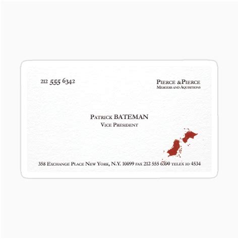 American Psycho Business Card Template 的图像结果