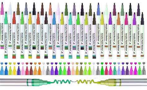 SUPER TOY Acrylic Paint Pens, 36 Colors Paint Medium Point Marker Pen ...