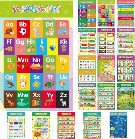 Buy Calibron 17 Educational Preschool Posters for Toddler, Learning ...