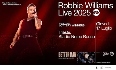 Robbie Williams Live 2025 allo Stadio Nereo Rocco, Trieste , Stadio ...