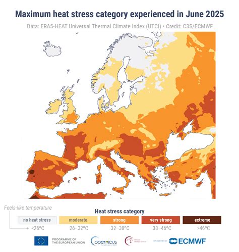 Heatwaves contribute to the warmest June on record in western Europe | Copernicus
