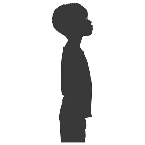 AI generated Silhouette african boy black color only 40736346 PNG