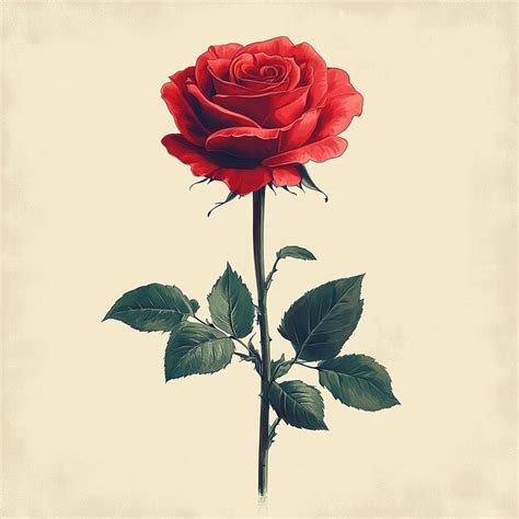 Minimalist red rose logo with old style white background | Premium AI ...