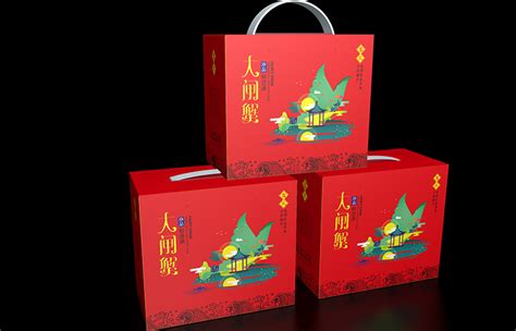 红色提把固城湖大闸蟹包装礼盒设计制作加工定制生产厂家 - 南京怡世包装