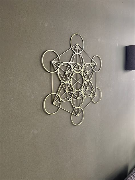 Buy Gold Metatron's Cube Metal Wall Art: Sacred Geometry Decor Online ...