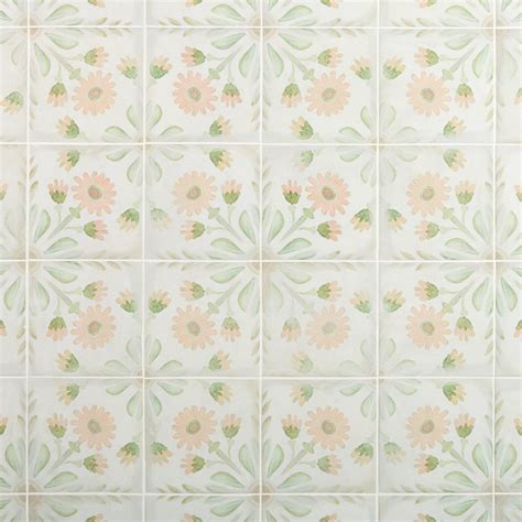 Ceramic Floor Tile With Flower Design | Floor Roma