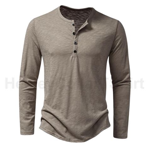 Mens Henley Shirts Casual Stretch Top Solid Color Crew Neck and Short ...