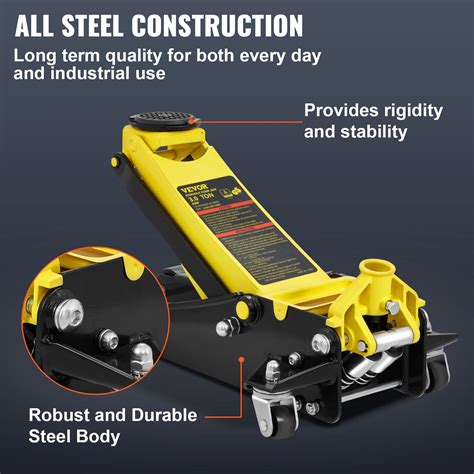 VEVOR Floor Jack, 3 Ton Low Profile Floor Jack, Heavy-duty Steel Racing ...