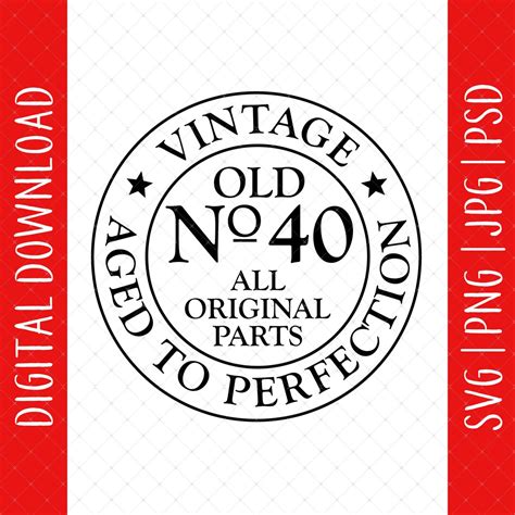 Old No 40 Birthday Digital Download - 40th Birthday Gifts for Men Women ...