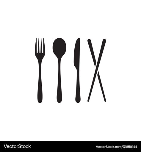 Chopsticks spoon fork knife icon Royalty Free Vector Image