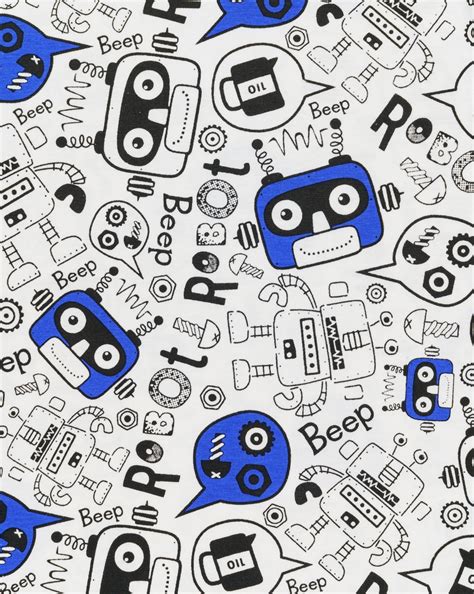 Buy Boys Short Sleeves T-Shirt Robot Beep Print-White Online at Best ...