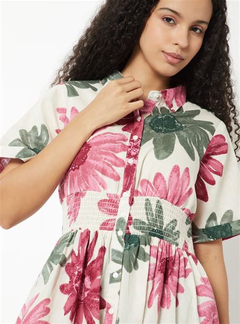 Buy Women Floral Print Midi Shirt Dress Online at just Rs. 999.0 ...