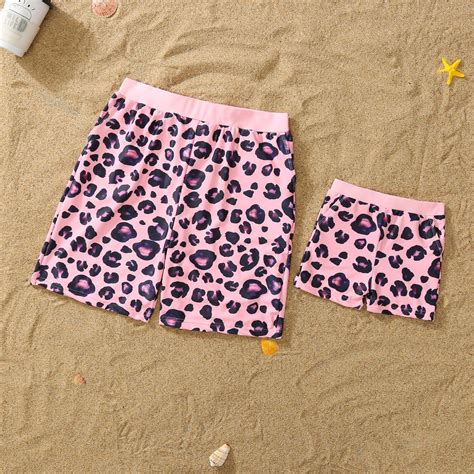 Family Matching Swimwear Leopard Print One Piece Family Bathing Suit ...