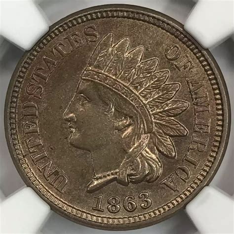 1863 Indian Head Cent NGC MS-63 - Old Pueblo Coin