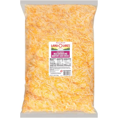 Land O Lakes Fancy Shredded Monterey Jack Mild Cheddar Cheese, 5 Pound ...