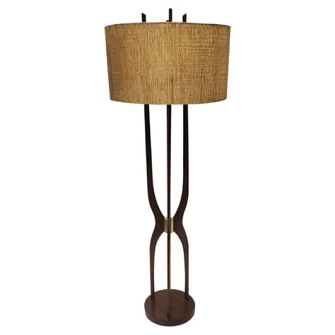 Modeline of California Sculpted Walnut and Brass Floor Lamp For Sale at ...