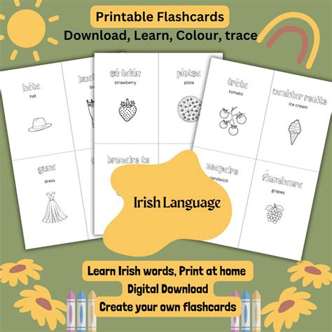 Flashcards, With Irish Language Words - Etsy UK