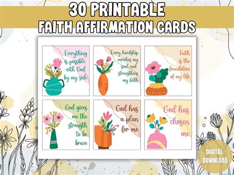 Faith Affirmation Cards Graphic by Sunshines and Rainbows · Creative ...