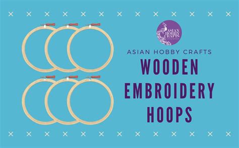 Asian Hobby Crafts 8" Inch Wooden Embroidery Hoop Ring Set – Adjustable ...