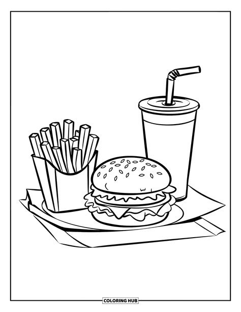 55+ Burger Coloring Pages for Kids and Adults (Free Printable PDFs)