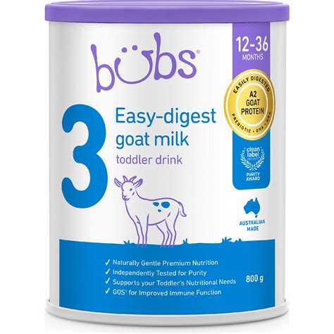 Bubs Goat Formula Stage 3 800g | Woolworths