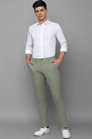 Buy Men Green Slim Fit Solid Flat Front Casual Trousers Online - 919256 ...