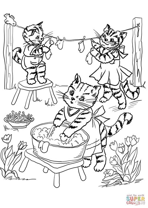 Three Little Kittens Coloring Sheet